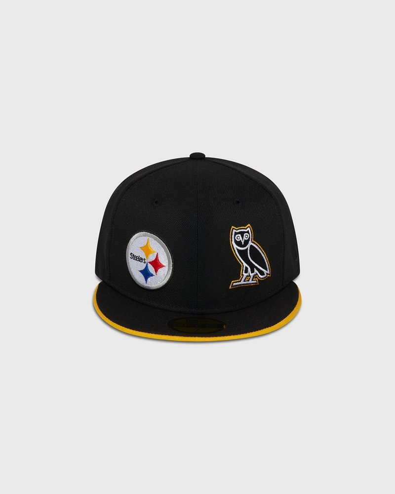 casquette ajustée new era 59fifty noire ovo nfl pittsburgh steelers édition limitée doctobre