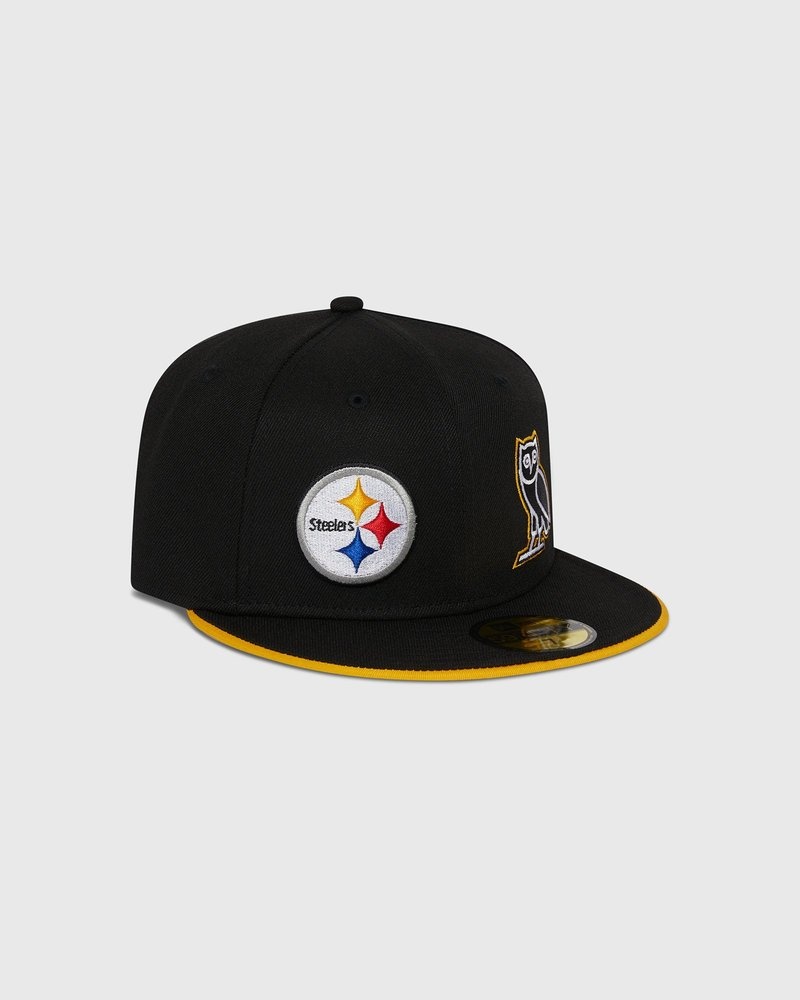 casquette ajustée new era 59fifty noire ovo nfl pittsburgh steelers édition limitée doctobre