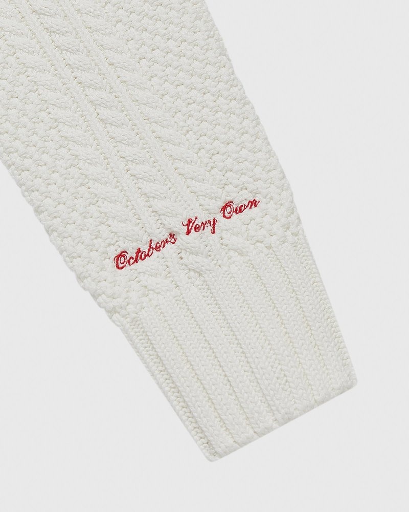 pull à col roulé en maille torsadée ovo blanc modèle « tops octobers very own ».