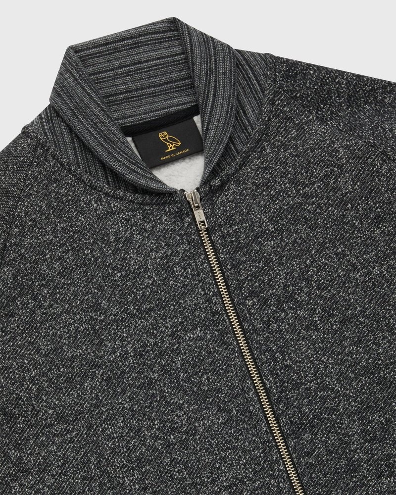 gilet zippé en polaire mouchetée ovo noir modèle top octobers very own