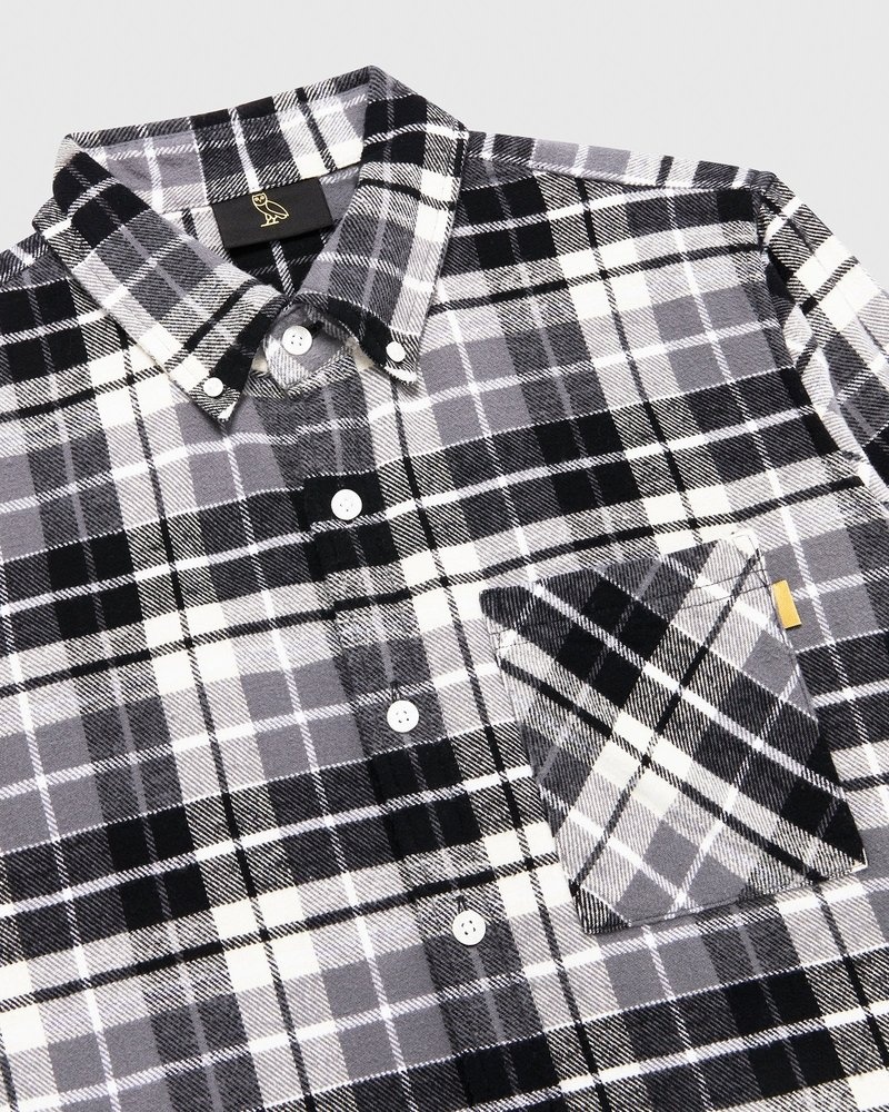 chemise en flanelle à carreaux ovo top octobers very own noire