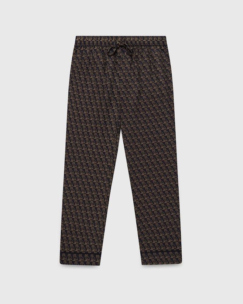 pantalon de pyjama en soie ovo noir de la collection octobers very own