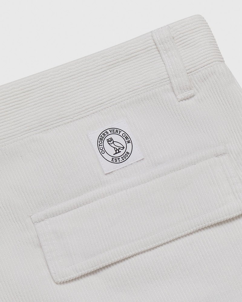 pantalon cargo en velours côtelé blanc ovo doctobre