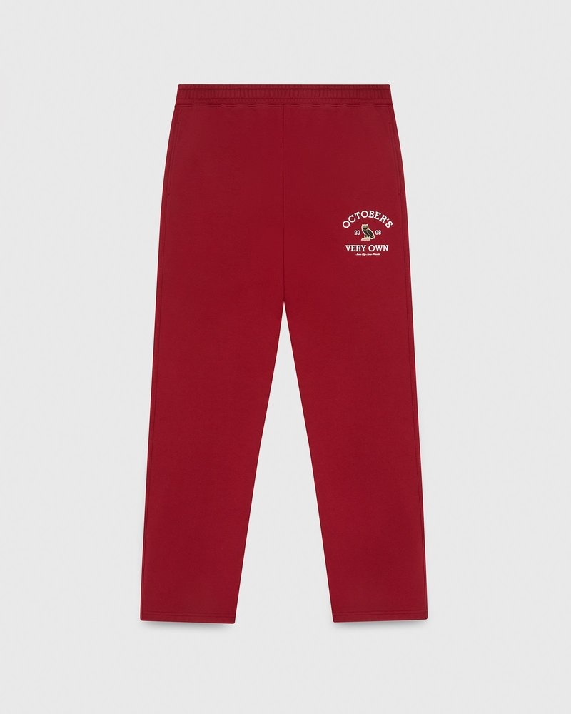 pantalon de survêtement ovo collegiate à ourlet ouvert écarlate collection octobre
