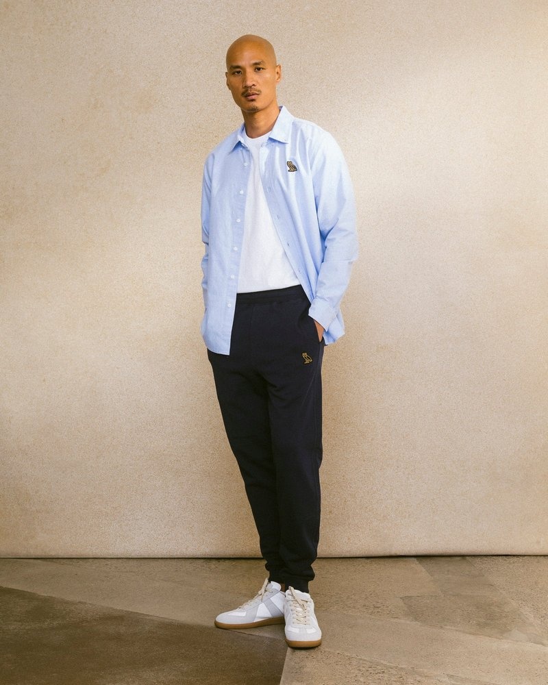 pantalon de survêtement ovo classic slim fit bleu marine collection octobre
