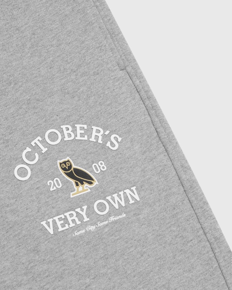 pantalon de survêtement ovo collegiate gris collection octobre