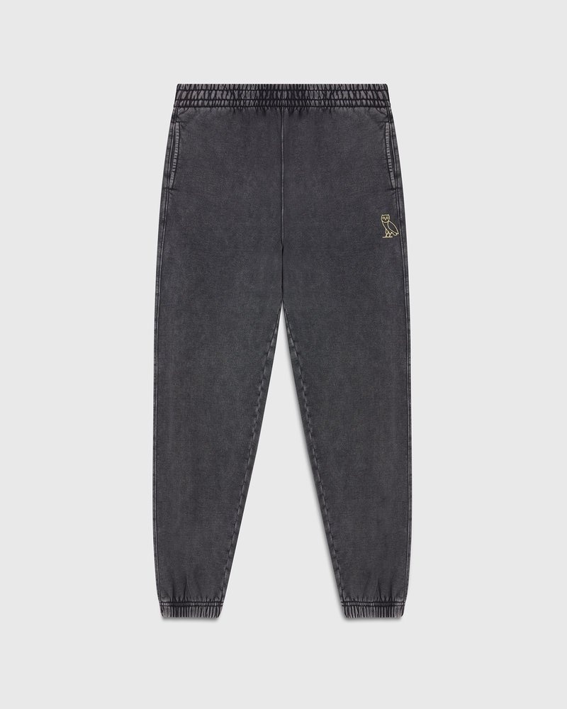 pantalon de survêtement ovo muskoka noir teint en pièce et coupe décontractée collection octobers very own