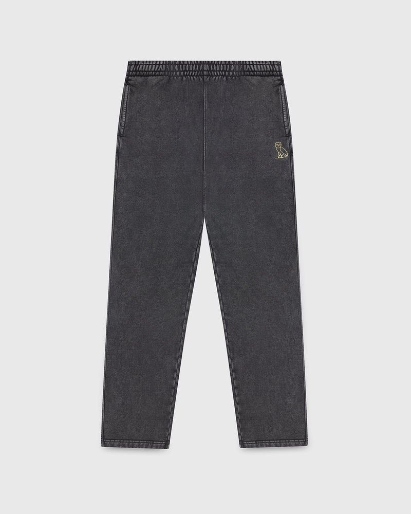 pantalon de survêtement noir ovo muskoka teint en pièce et à ourlet ouvert par octobers very own.