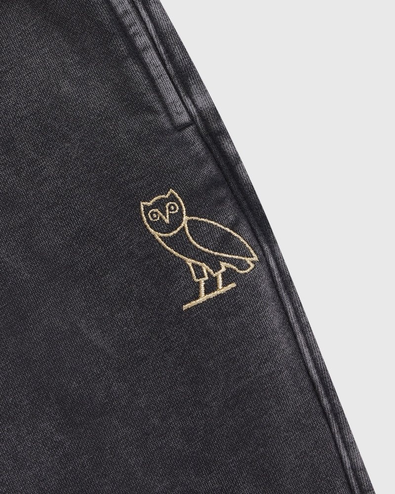 pantalon de survêtement noir ovo muskoka teint en pièce et à ourlet ouvert par octobers very own.