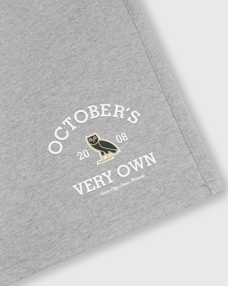 short de survêtement ovo collegiate gris collection octobre
