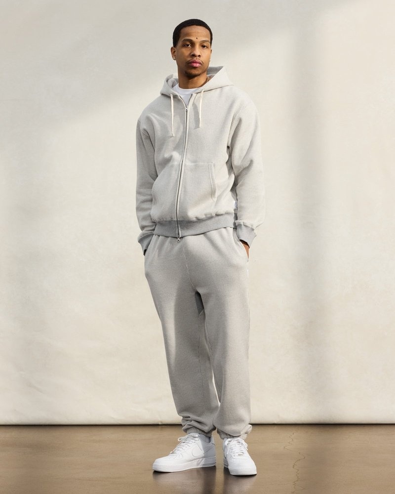 pantalon de survêtement ovo seersucker fleece relaxed fit griscrème de la marque octobers very own