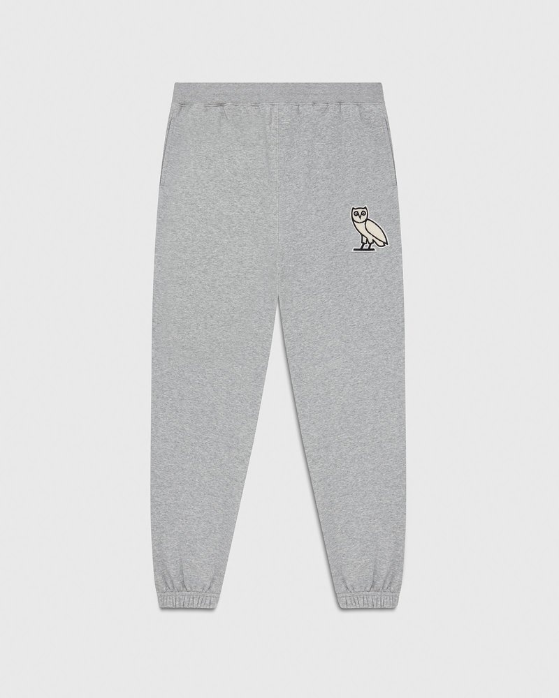 pantalon de survêtement ovo mini og plush gris collection du mois doctobre