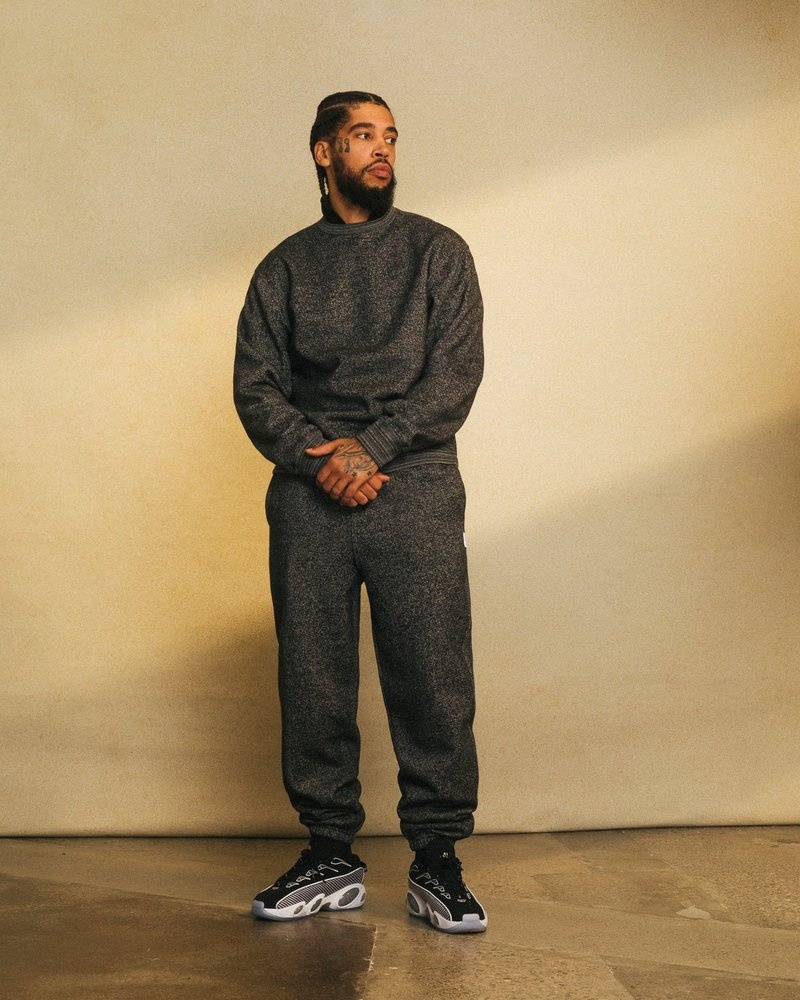 pantalon de survêtement ovo speckle fleece relaxed fit noir de la marque octobers very own