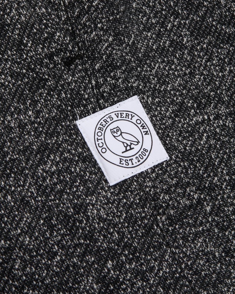 pantalon de survêtement noir à ourlet ouvert en polaire mouchetée ovo collection octobers very own