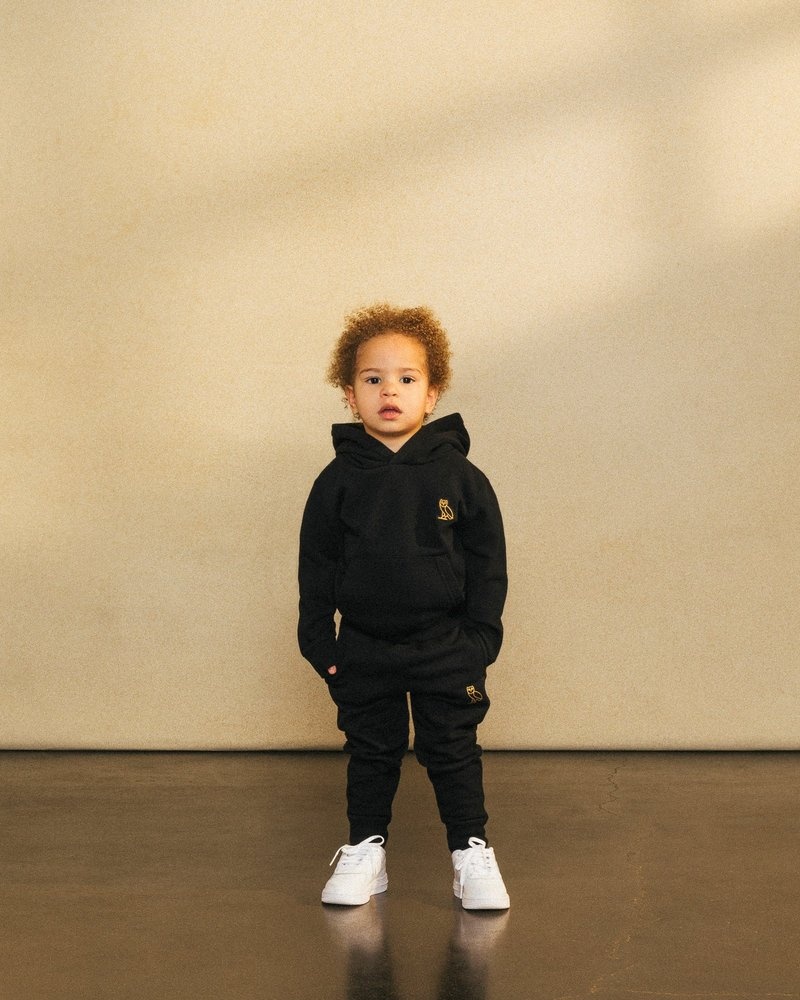 pulls à capuche ovo pour tout-petits modèle classique noir de la collection octobers very own