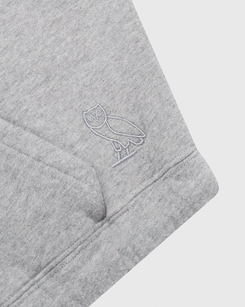 pulls à capuche court ovo gris collection octobre