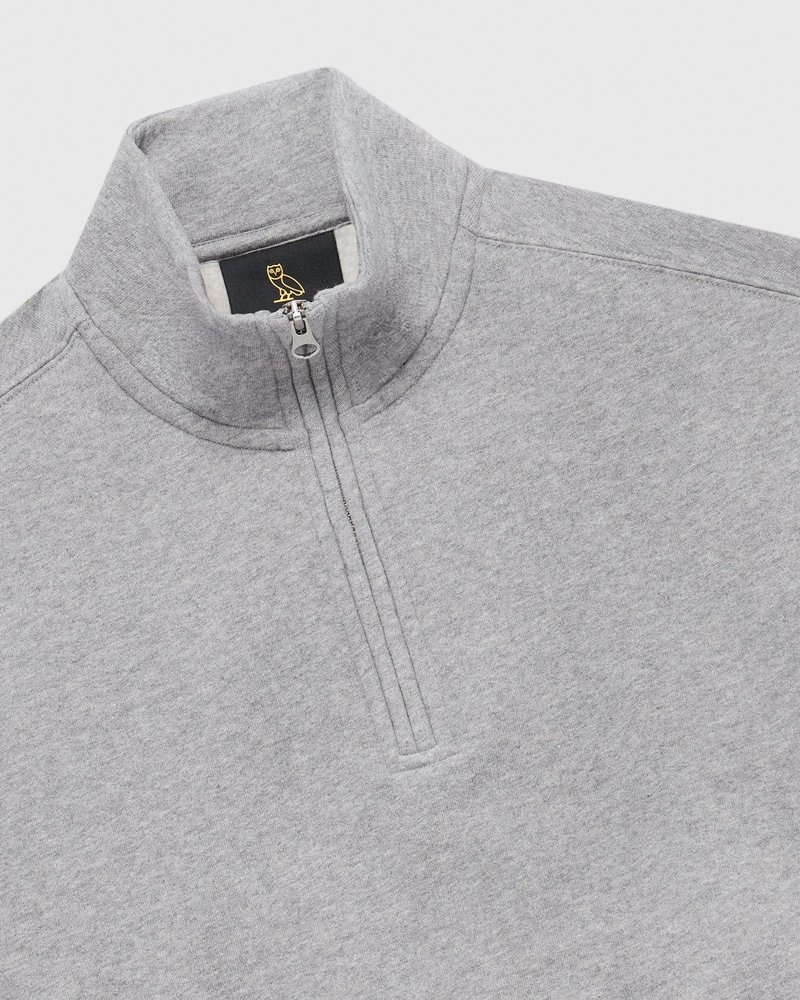 pulls ovo à col montant zippé gris collection octobers very own