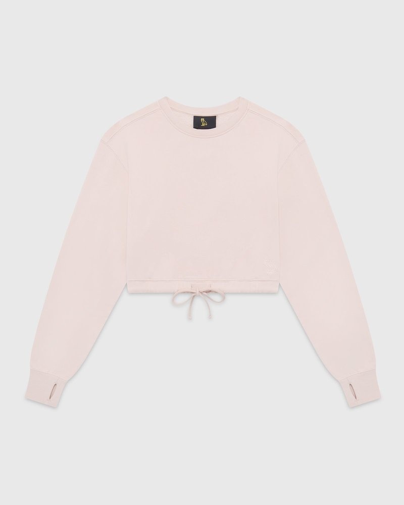 pulls sweat-shirt court à col rond ovo doctobre roses