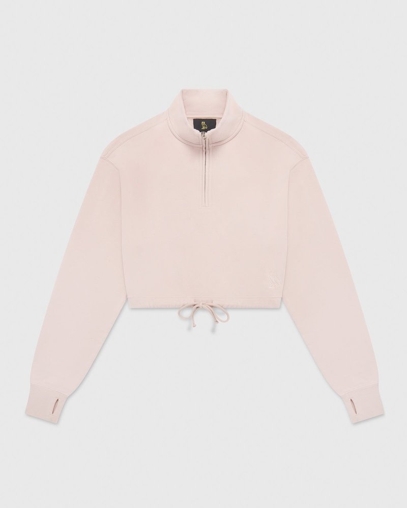 pulls le sweat-shirt à col montant zippé ovo doctobre rose