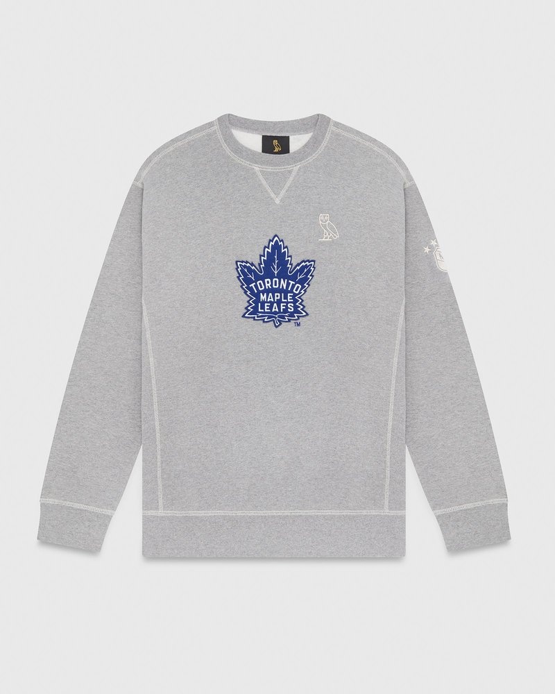 pulls ras du cou ovo toronto maple leafs gris collection octobre