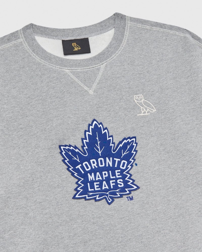 pulls ras du cou ovo toronto maple leafs gris collection octobre