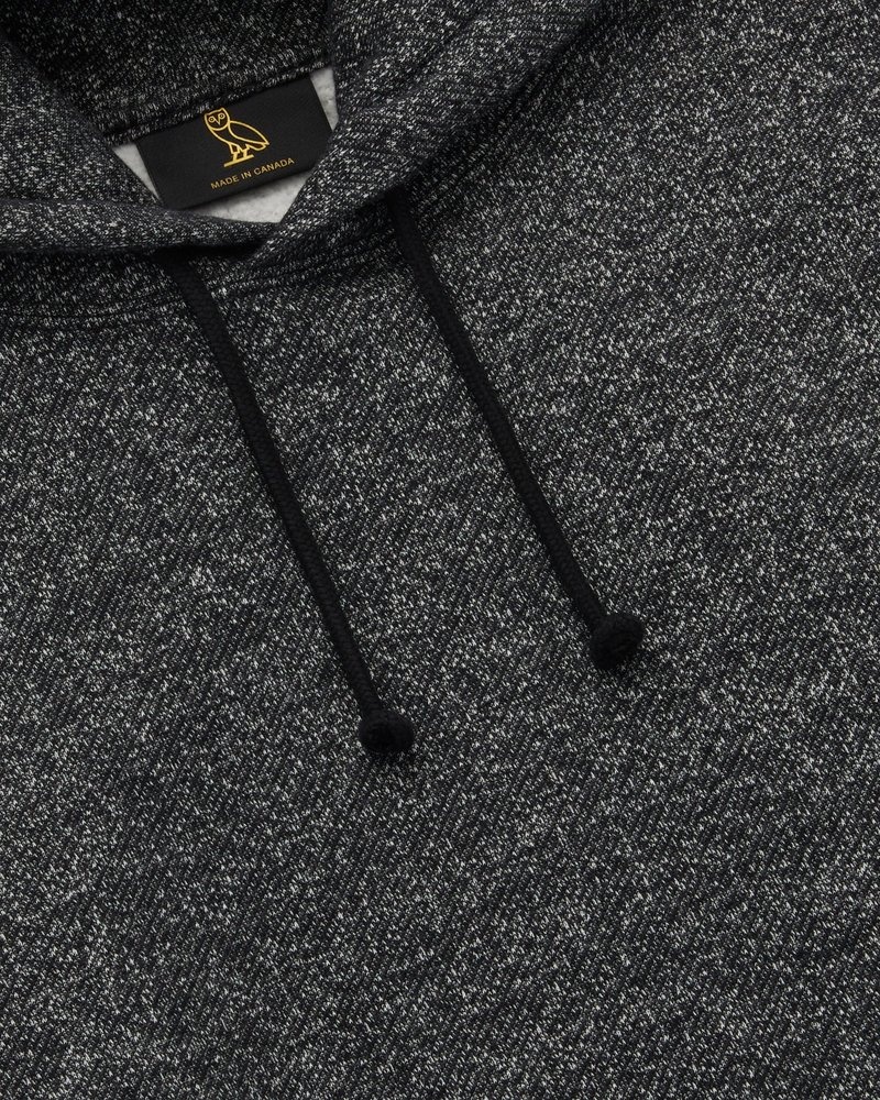 pulls à capuche en polaire mouchetée ovo doctobre noir
