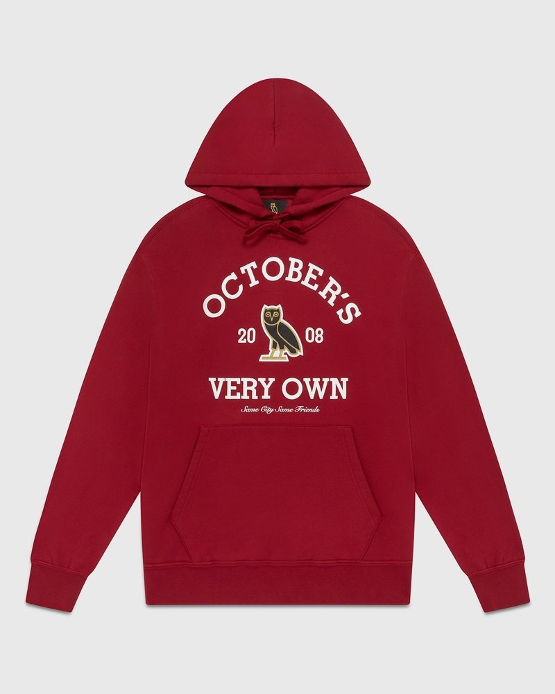 pulls à capuche ovo collegiate doctobre écarlate