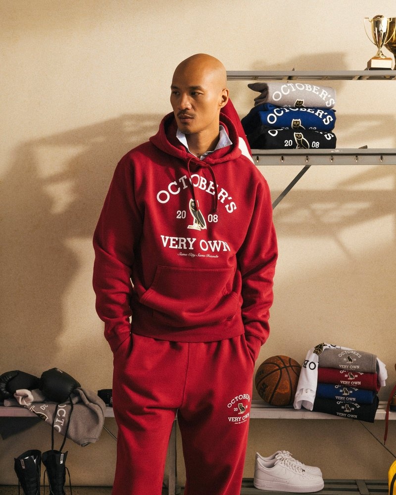 pulls à capuche ovo collegiate doctobre écarlate