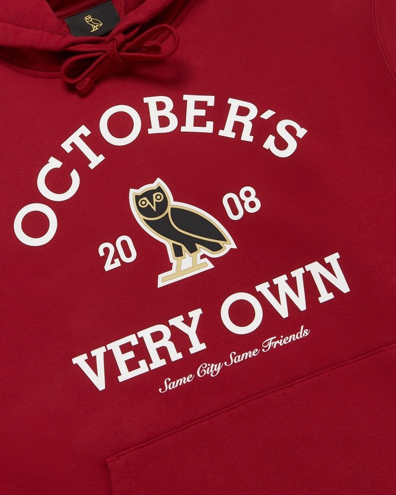 pulls à capuche ovo collegiate doctobre écarlate