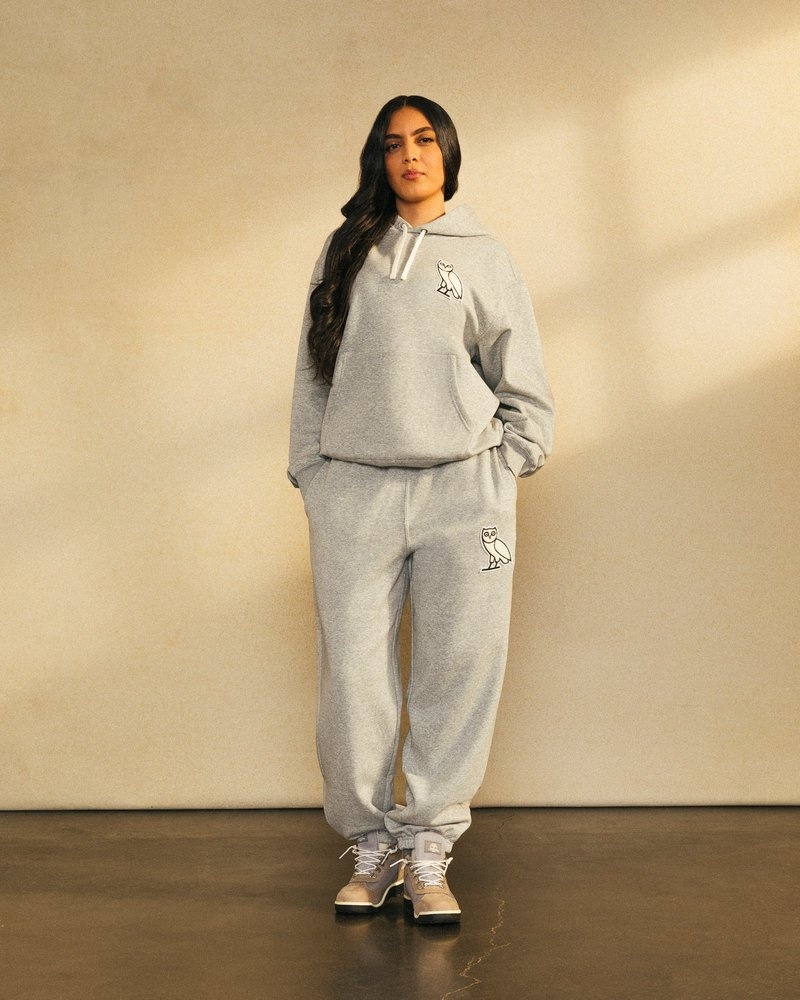 pulls ovo mini og plush hoodie gris