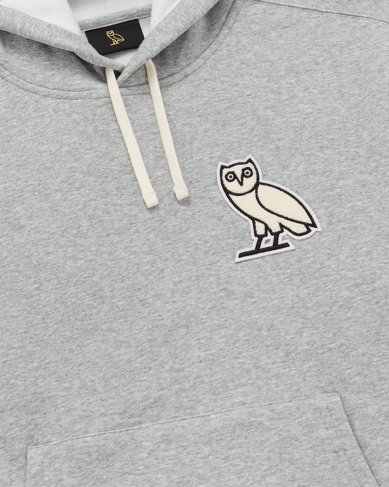 pulls ovo mini og plush hoodie gris