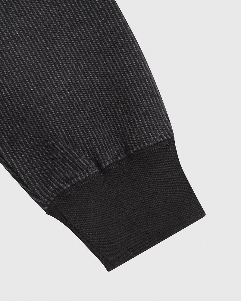 pulls octobers very own ovo en polaire seersucker à col rond noiranthracite