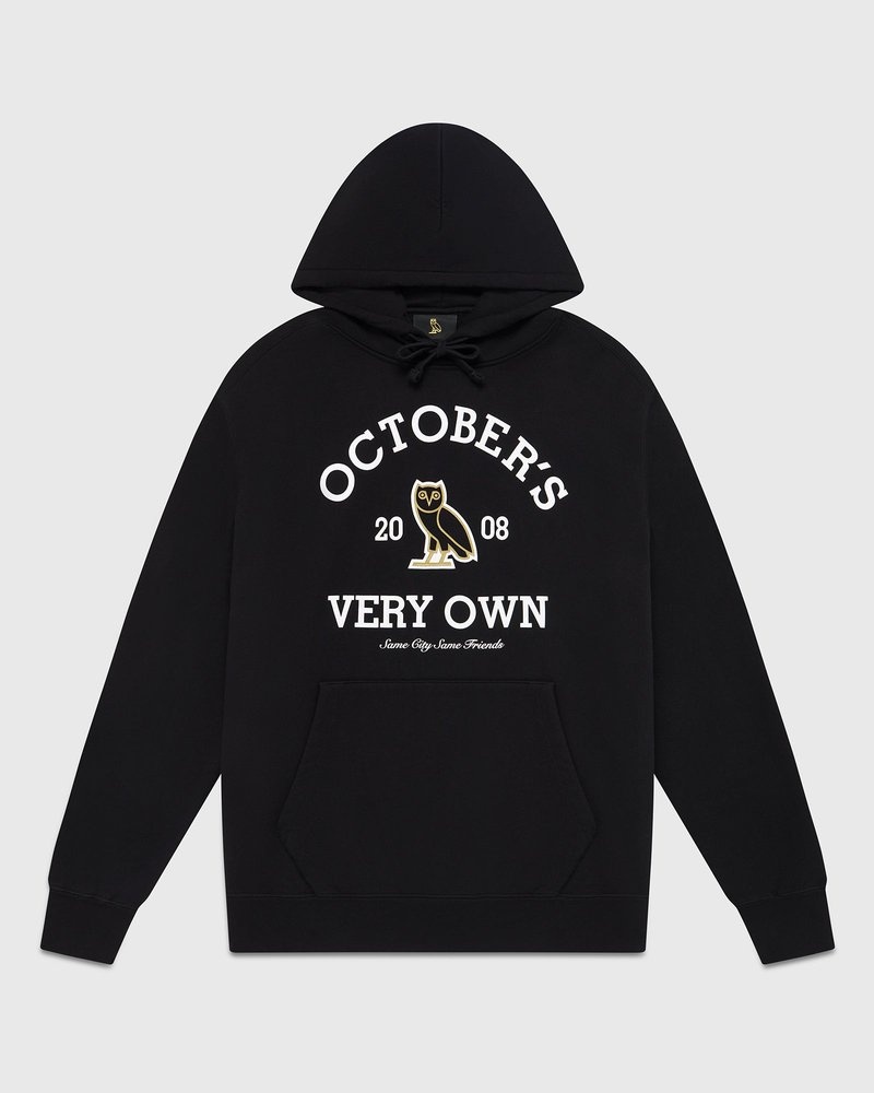 sweat-shirts à capuche ovo collegiate noirs collection octobre