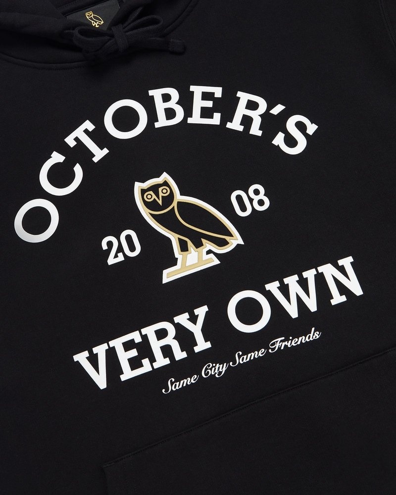 sweat-shirts à capuche ovo collegiate noirs collection octobre