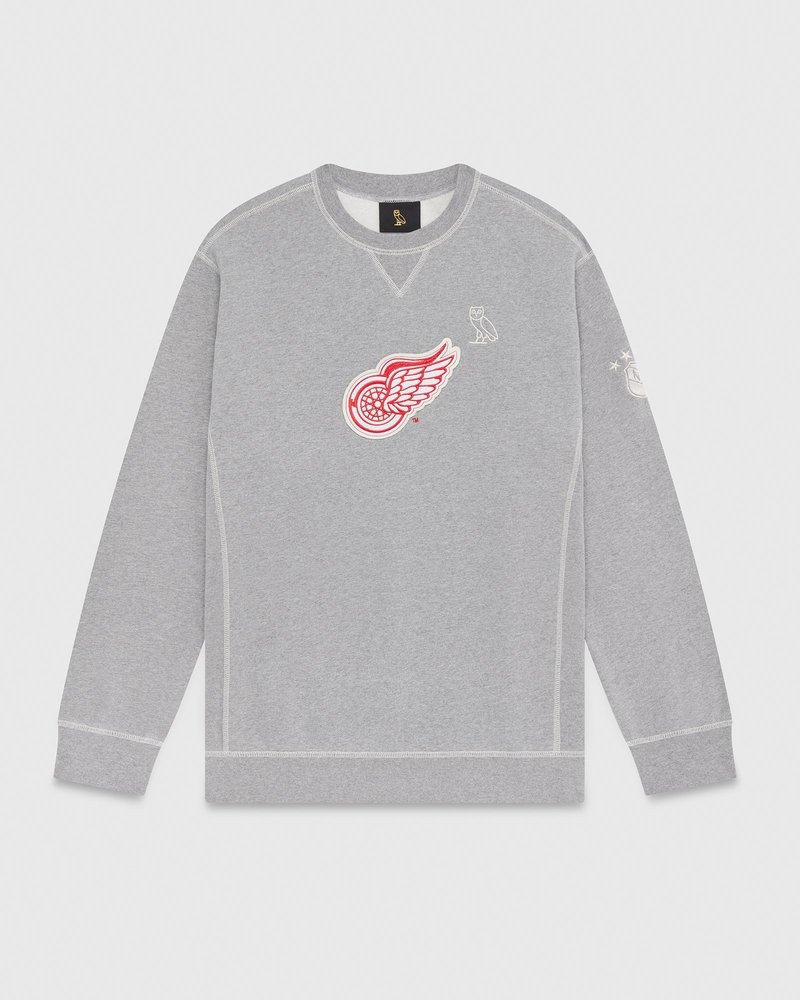pulls ras du cou ovo detroit red wings gris collection octobre