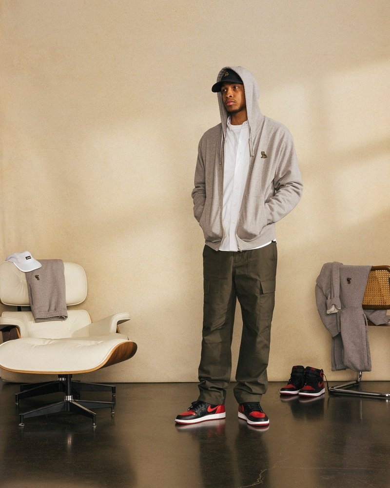 pulls ovo classic à fermeture éclair intégrale gris collection octobre