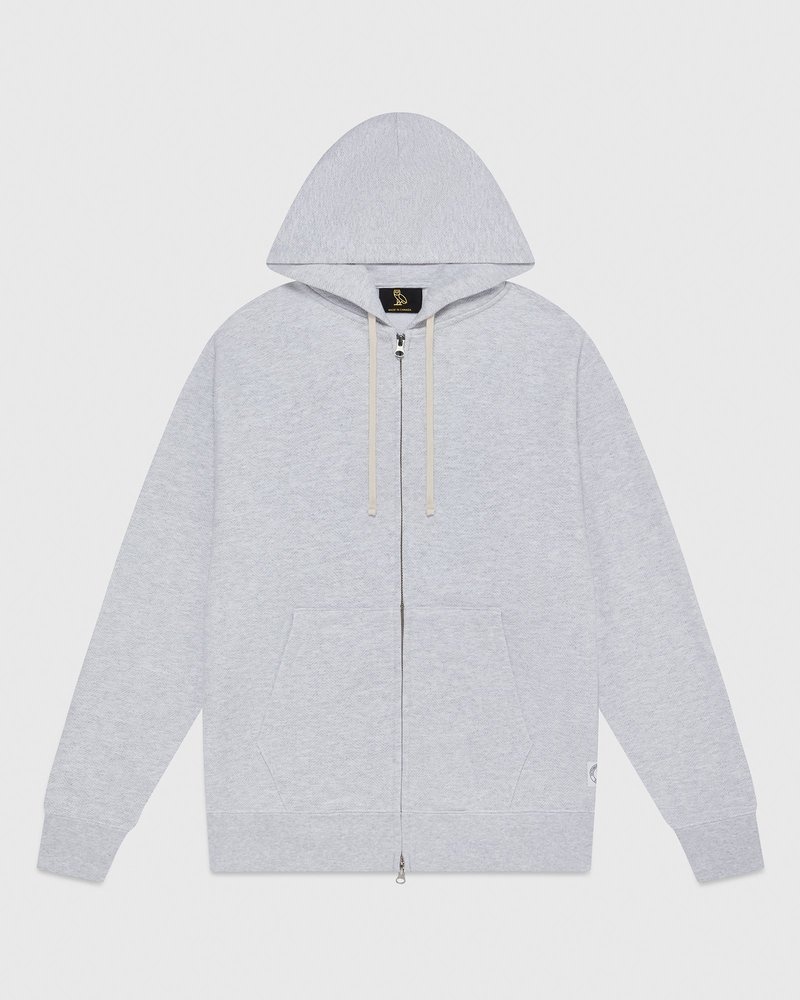 pulls à capuche zippés ovo herringbone gris doctobre