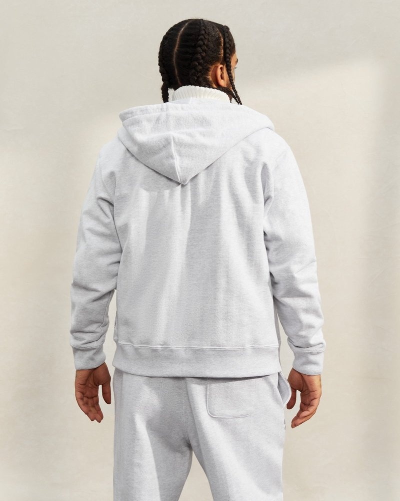 pulls à capuche zippés ovo herringbone gris doctobre