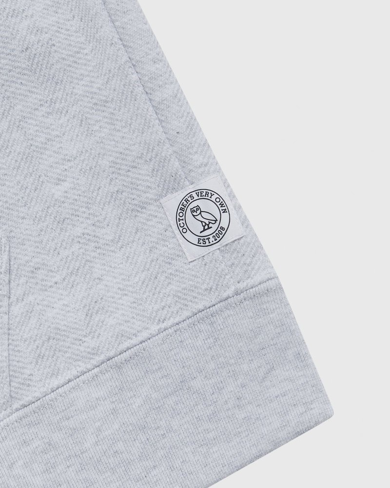pulls à capuche zippés ovo herringbone gris doctobre