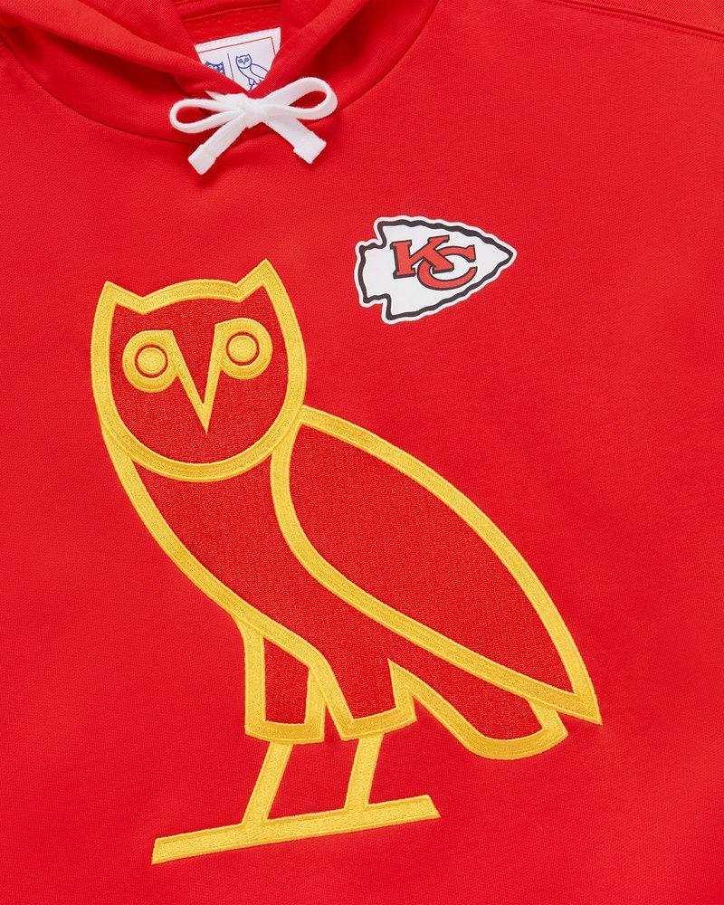 pulls sweat à capuche rouge ovo nfl kansas city chiefs og collection octobre.