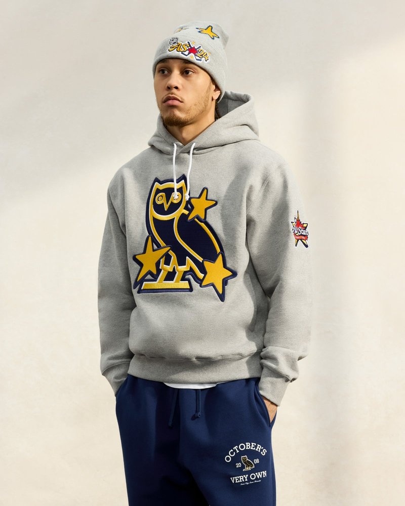 pulls à capuche ovo nhl all star gris édition limitée doctobre