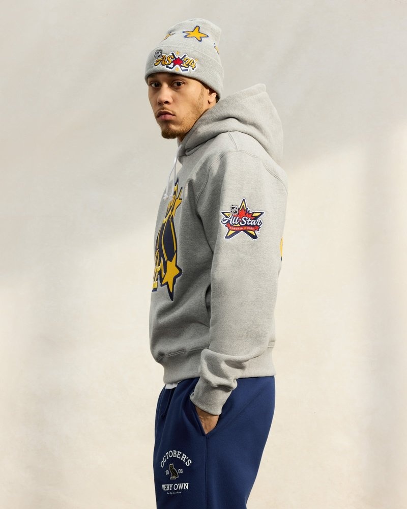pulls à capuche ovo nhl all star gris édition limitée doctobre