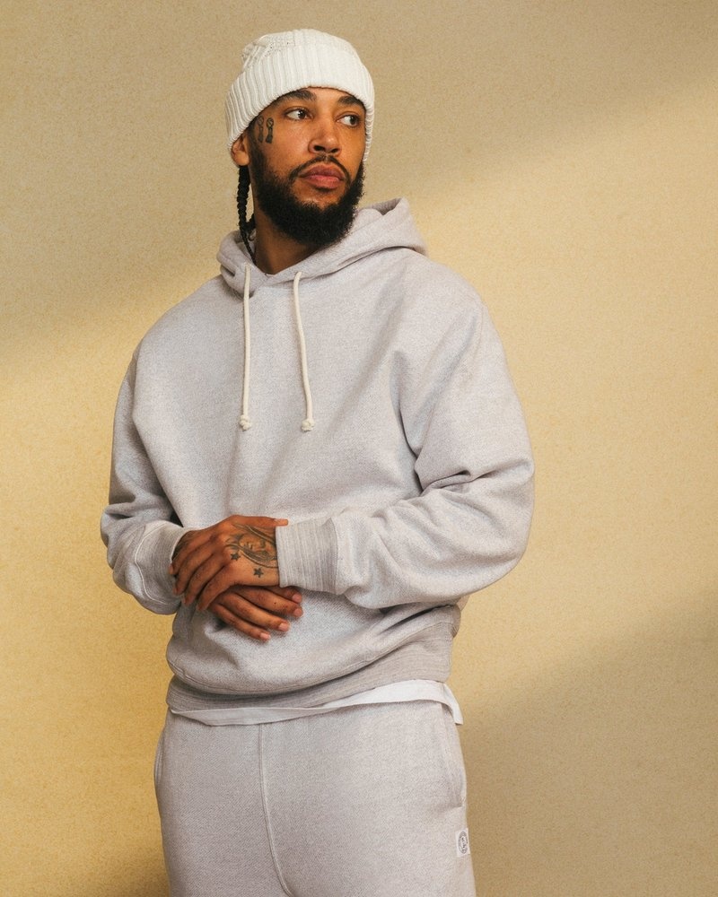 pulls à capuche en polaire mouchetée ovo gris collection octobre