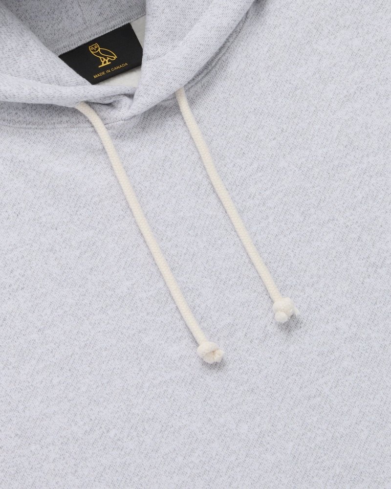 pulls à capuche en polaire mouchetée ovo gris collection octobre