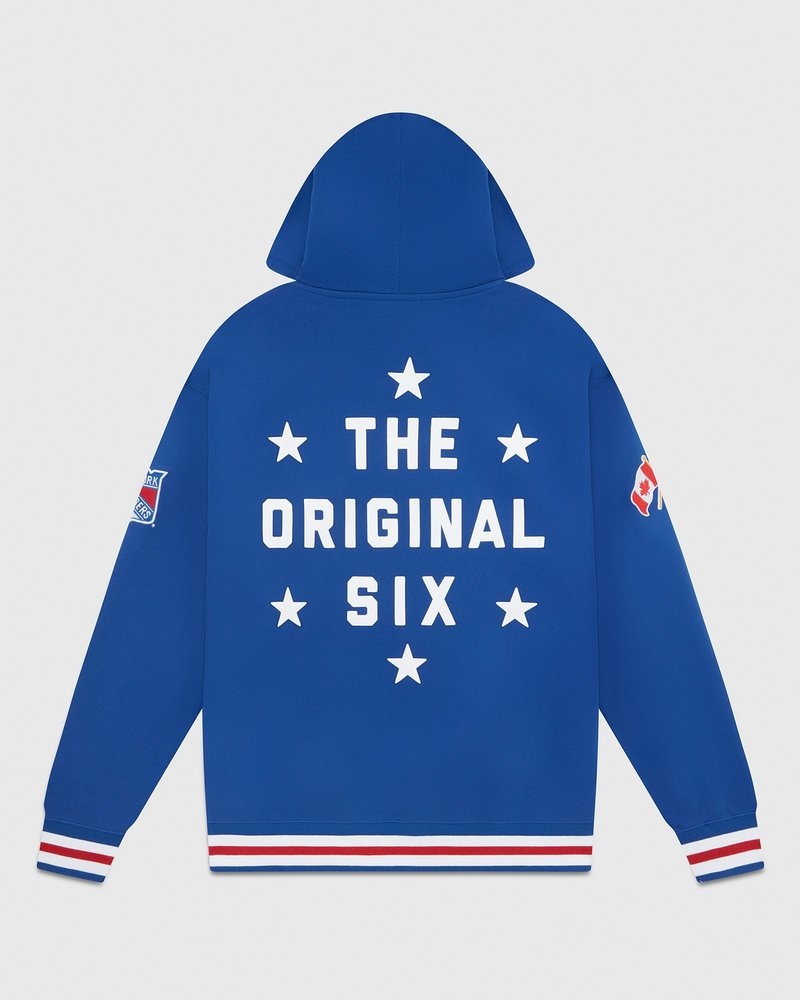 pulls à capuche bleus ovo new york rangers collection octobre