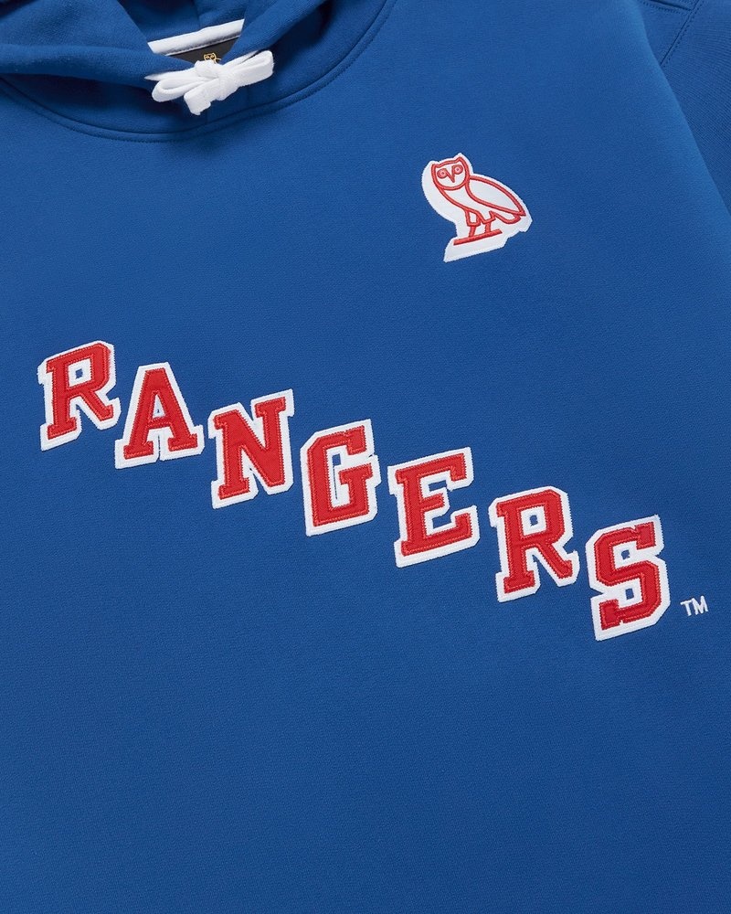 pulls à capuche bleus ovo new york rangers collection octobre