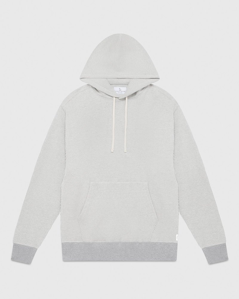 pulls à capuche en polaire seersucker ovo doctobre griscrème