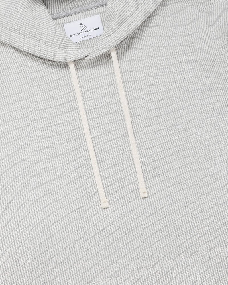 pulls à capuche en polaire seersucker ovo doctobre griscrème