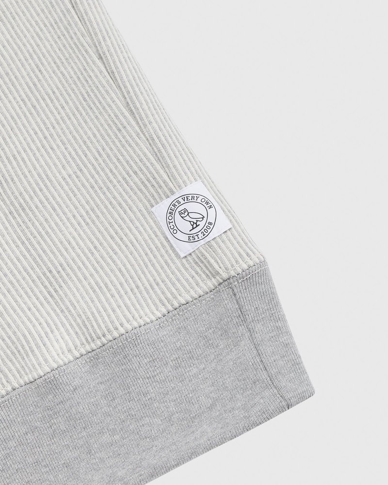 pulls à capuche en polaire seersucker ovo doctobre griscrème