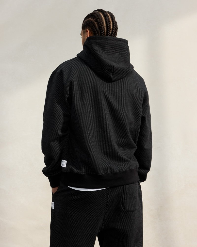 pulls à capuche en polaire seersucker ovo doctobre noiranthracite